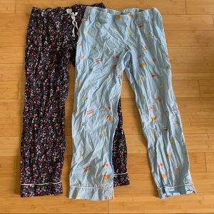 2 pairs of jcrew women’s patterned pj pants Large
